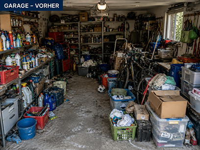 Vorher Entrümpelung Garage Wien