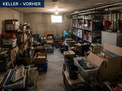 Vorher Entrümpelung Keller Wien